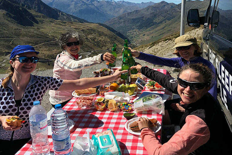 Womens Cycling Pyrenees Lunch