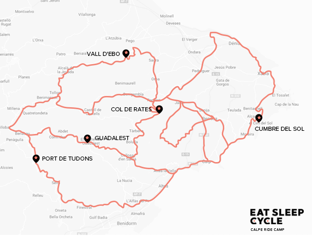 Calpe Cycling Route Map