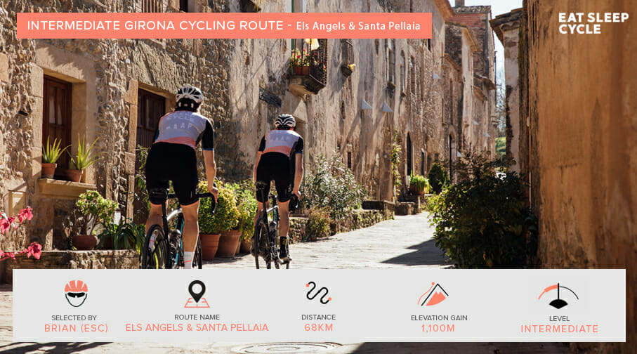 Intermediate Cycling Route Girona -Els Angels and Santa Pellaia