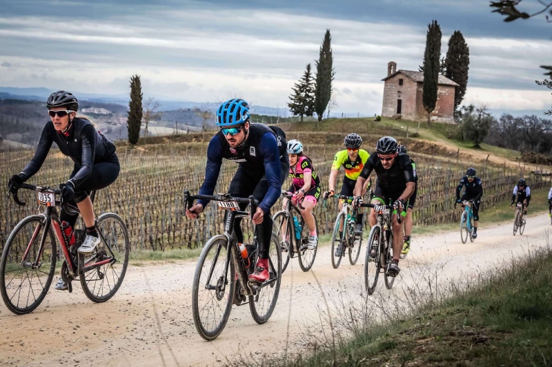 Bike riders near Siena. Photograph: Sportograf.com