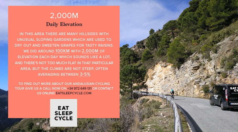 Una ruta ciclista andalusa - 2000 m de desnivell diari