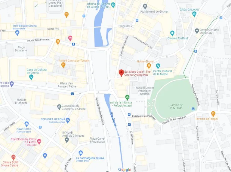 Map of Girona Cycling Hub