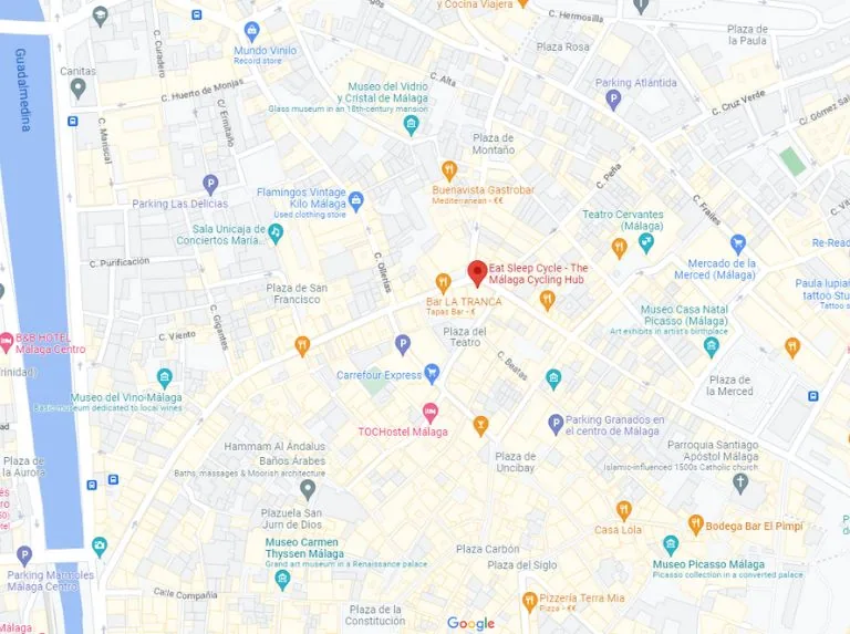 Map of Bike Rental Malaga Cycling Hub