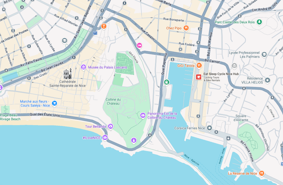 Map of Workshop Nice Cycling Hub